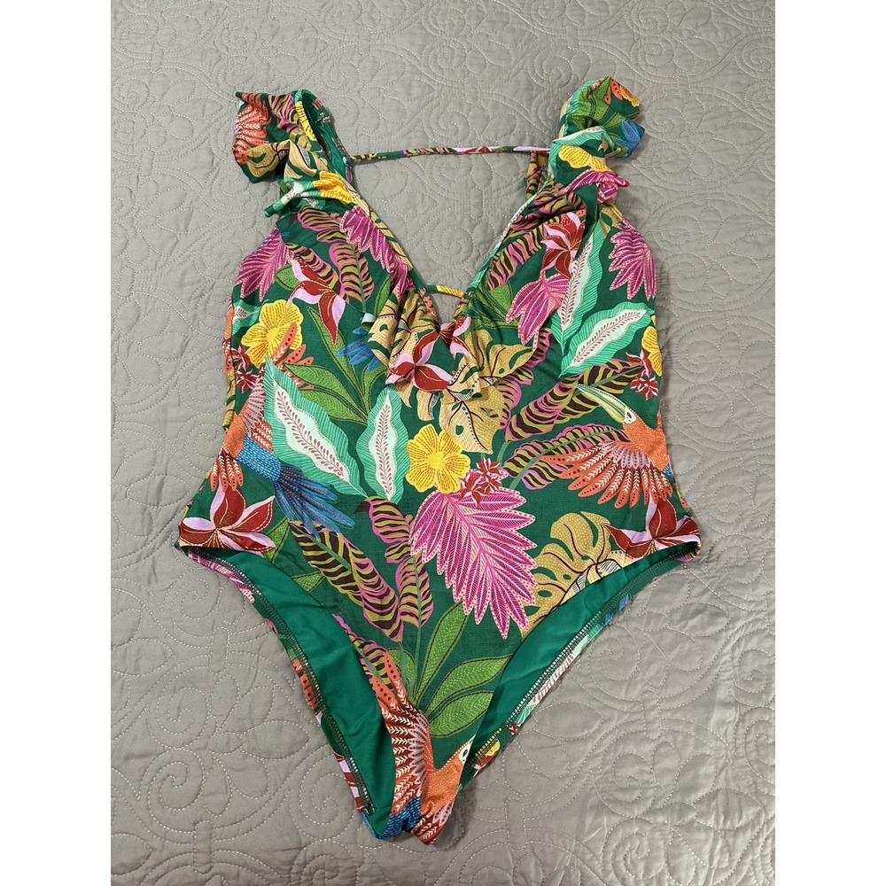 Gibson Latimer Tropical One Piece Swimsuit Size XL NWOT